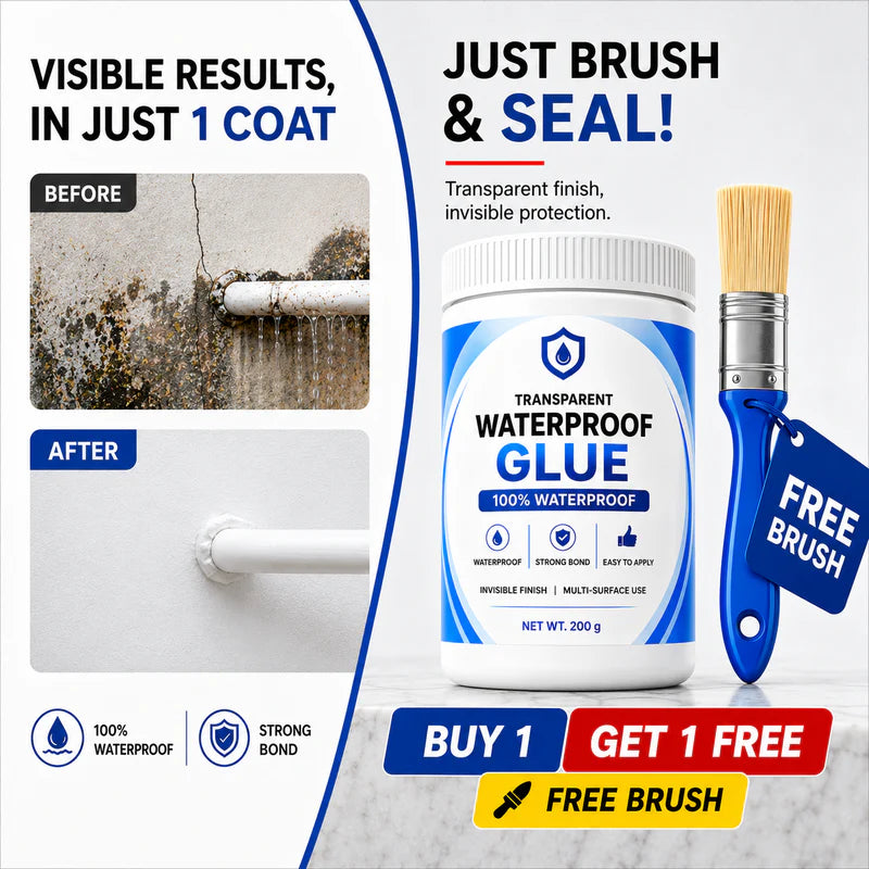 Transparent Waterproof Glue + Free Brush ( BUY 1 GET 2 FREE )