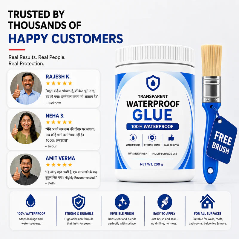 Transparent Waterproof Glue + Free Brush ( BUY 1 GET 2 FREE )