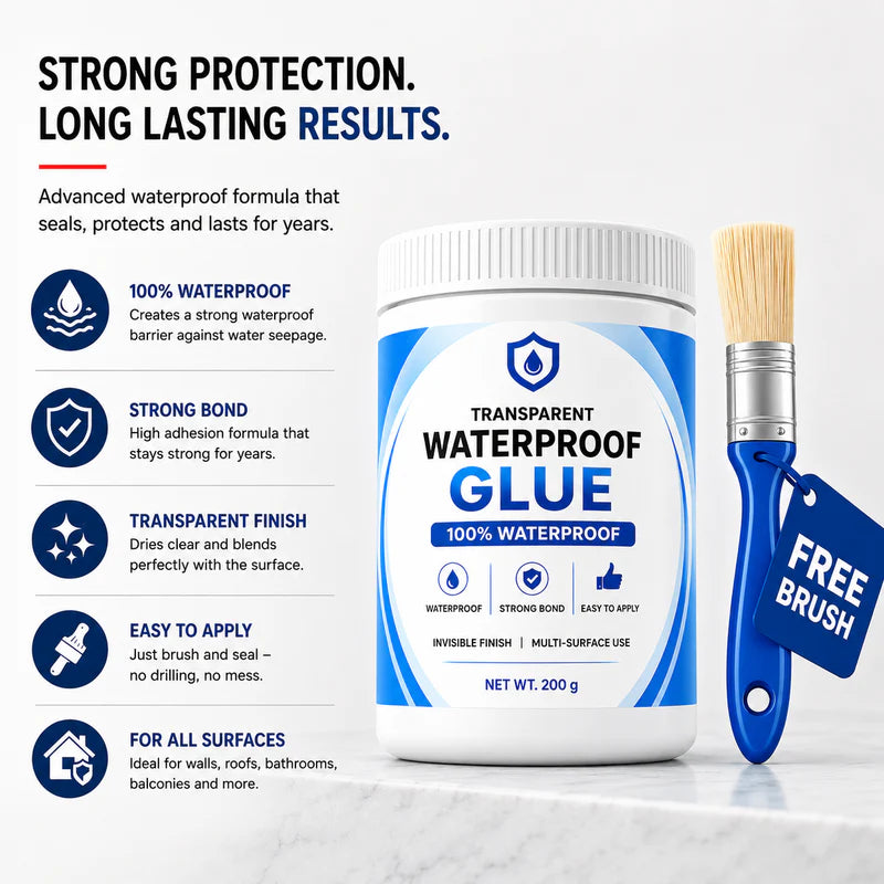 Transparent Waterproof Glue + Free Brush ( BUY 1 GET 2 FREE )