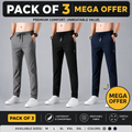Men’s Premium-Quality Stretch Lycra Pants | Black, Blue & Grey Colors (Pack of 3 Offer 😍)